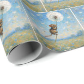 フワフワのタンポポに浮かぶマウス ラッピングペーパー (ロールコーナー)