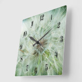 フワフワのタンポポ スクエア壁時計 (傾斜)