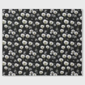 フワフワのタンポポ（黒） ラッピングペーパー (フラット)