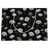 フワフワのタンポポ（黒） ラージペーパーバッグ (正面)