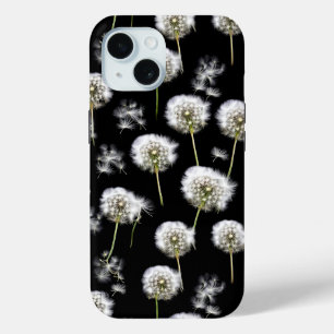 フワフワのタンポポ(黒) iPhone 15ケース