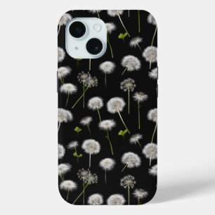 フワフワのタンポポ(黒) iPhone 15ケース