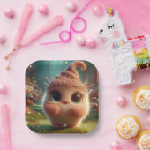 フワフワのチョコレートの生き物 ペーパープレート (パーティー)