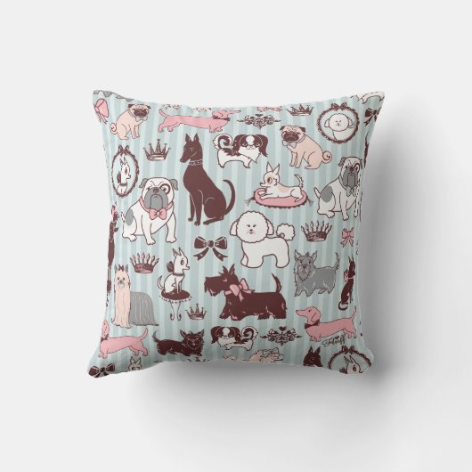 フワフワのドギーブードワール枕 クッション (裏面)