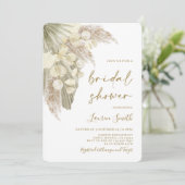 フワフワのパンパ乾燥ルナリアブライダルシャワー 招待状 (スタンド正面)