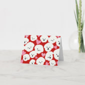 フワフワのビションとハート カード (正面)