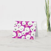 フワフワのビションとハート カード (正面)