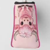 フワフワのピンクの高地スコティッシュカウズ ゴルフヘッドカバー (回転90)