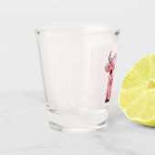 フワフワのピンクの高地スコティッシュカウズ ショットグラス (左)