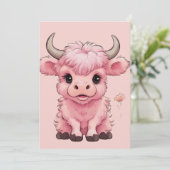 フワフワのピンクの高地スコティッシュカウズ シーズンカード (スタンド正面)