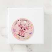 フワフワのピンクの高地スコティッシュカウズ フェイバータグ (インサイチュ)