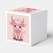 フワフワのピンクの高地スコティッシュカウズ フェイバーボックス (裏面サイド)