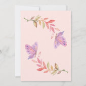 フワフワのピンクの高地スコティッシュカウズ 招待状 (裏面)