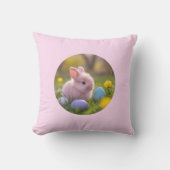 フワフワのピンクバニーイースター クッション (正面)