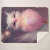 フワフワのピンクベビー鳥 シェルパブランケット (正面(横))