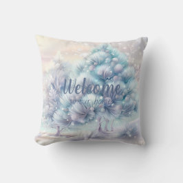 フワフワのピンク&ブルーのクリスマスツリーを作成 クッション