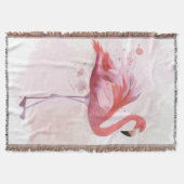 フワフワのフラミンゴ スローブランケット (正面)