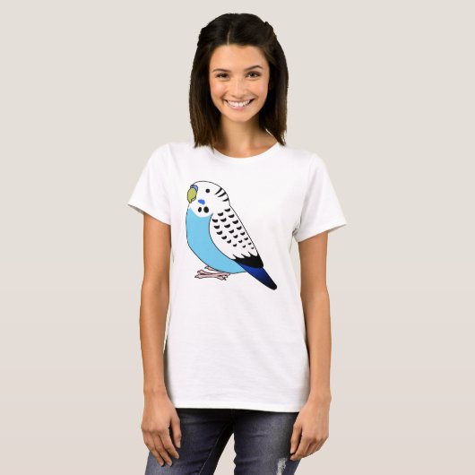 フワフワのブルーブジー・パレークエト・オウムスケッチ Tシャツ (正面フル)