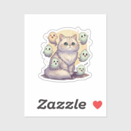 フワフワのペルシャ猫ハロウィン シール