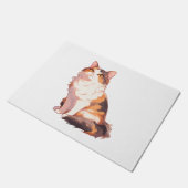 フワフワの三毛猫 ドアマット (アングル)