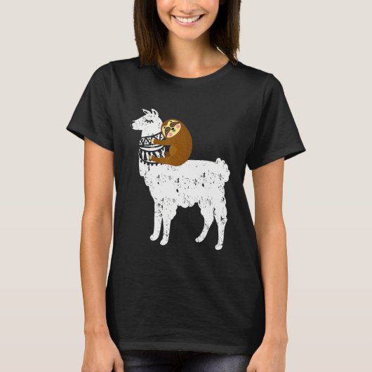 フワフワの動物ナマズ乗りラマ子供へ Tシャツ (正面)
