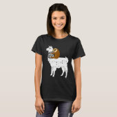 フワフワの動物ナマズ乗りラマ子供へ Tシャツ (正面フル)