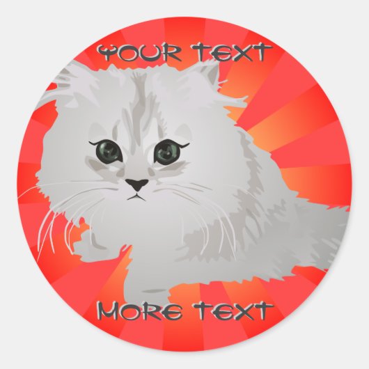 フワフワの子猫シール ラウンドシール (正面)
