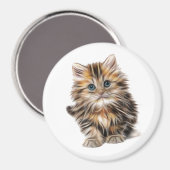 フワフワの子猫 マグネット (正面/裏面)