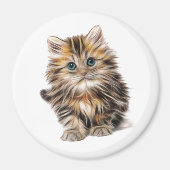 フワフワの子猫 マグネット (正面)