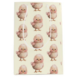 フワフワの小さな雛 | かわいい春&イースター動物 ミディアムペーパーバッグ