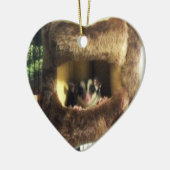 フワフワの木のトラックにぶら下がっているベッドのショ糖グライダー セラミックオーナメント (左)