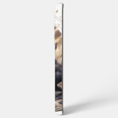 フワフワの水色ブラックカード付き子猫 SAMSUNG GALAXYケース (裏面横)