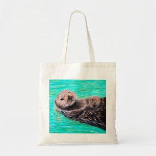 フワフワの海絵画のオッター トートバッグ