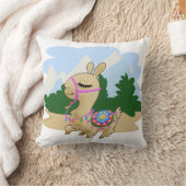 フワフワの漫画ラマ クッション (ブランケット)