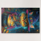 フワフワの猫ウィザード ジグソーパズル (横)