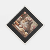 フワフワの猫ベーキングスコーン スタンダードランチョンナプキン (角)