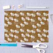 フワフワの白いブニーを茶色に 薄葉紙 (クラフト)