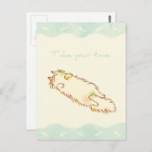 フワフワの眠い猫 ポストカード (正面/裏面)