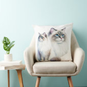 フワフワの美しいラグドール猫ペア クッション (椅子)