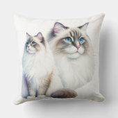 フワフワの美しいラグドール猫ペア クッション (裏面)