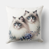 フワフワの美しいラグドール猫ペア クッション (裏面)