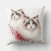 フワフワの美しいラグドール猫ペア クッション (裏面)