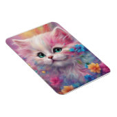 フワフワの美しい白猫 マグネット (右側)