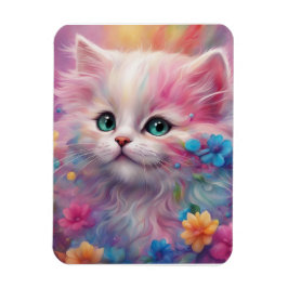 フワフワの美しい白猫 マグネット