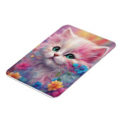 フワフワの美しい白猫 マグネット (左側)