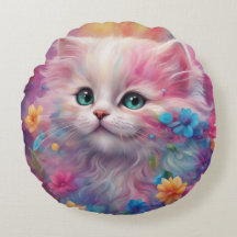 フワフワの美しい白猫