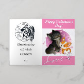 フワフワの赤ちゃん – バレンタインデー 箔シーズンカード (外側レイダウン)