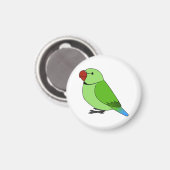 フワフワの野生のインディアンの輪首のオウム マグネット (正面/裏面)