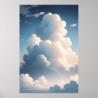 フワフワの雲景色が美しい ポスター