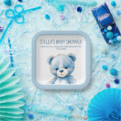 フワフワの青クマ ペーパープレート (パーティー)